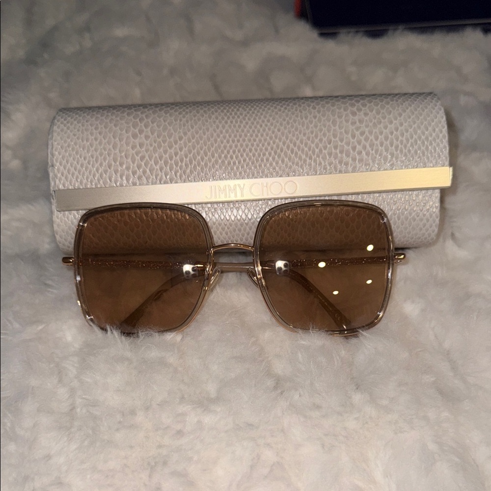 Jimmy Choo Brown Gradient Square Sunglasses